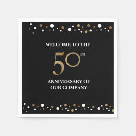 Golden 50:e bolagsdagen Konfetti Guld Pappersservett