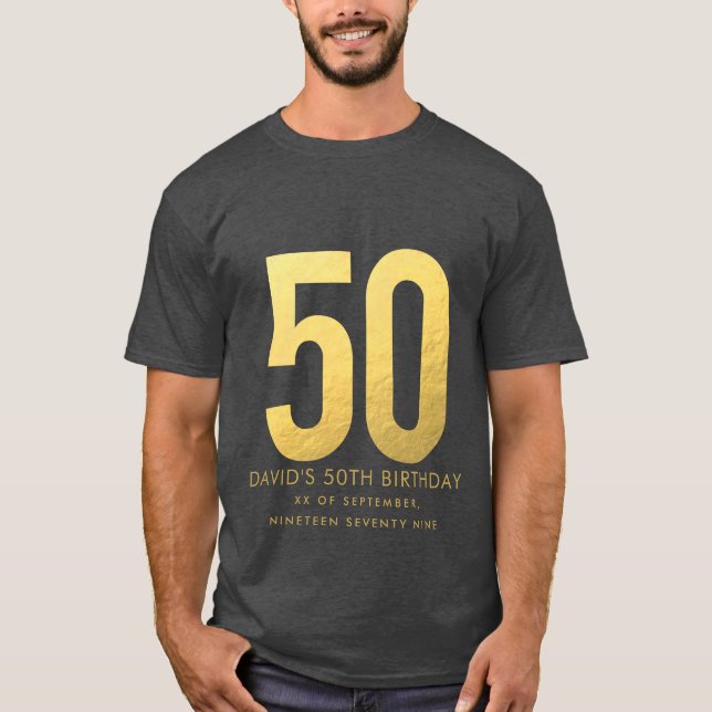 Golden 50:e Bröllop-årsdagen Personlig Party T Shirt (Framsida)