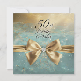 Golden 50:e födelsedagstidningens Diamond Bow Eleg Inbjudningar
