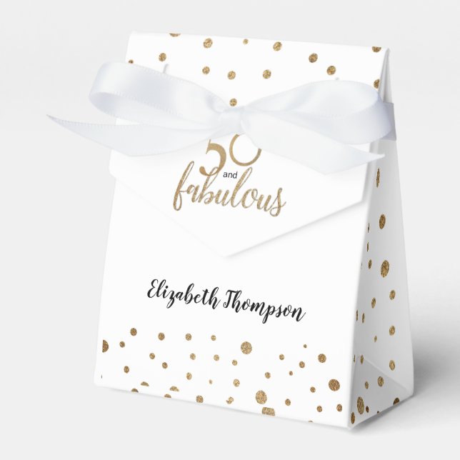 Golden 50 och Fabulous Personlig Birthday Favor Presentaskar (Framsidan Sidan)