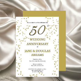 Golden 50th Wedding Anniversary Party Invitation Inbjudningar