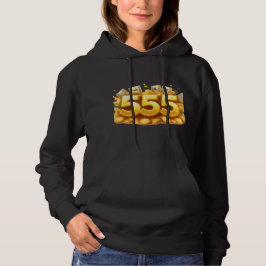 Golden 555 Hoodie – Andlig och Stilig Svart Tröja