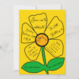 Golden 60:e födelsedagen Guld Doodle Flower Inbjudningar