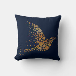 Golden Abstact Bird Pillow Kudde