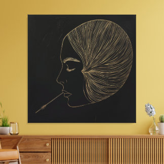 Golden Abstrakt Art-utskrifter Canvastryck