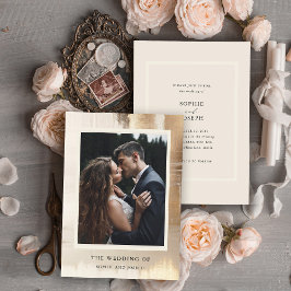 Golden Abstrakt | Elegant Photo Bröllop Inbjudningar
