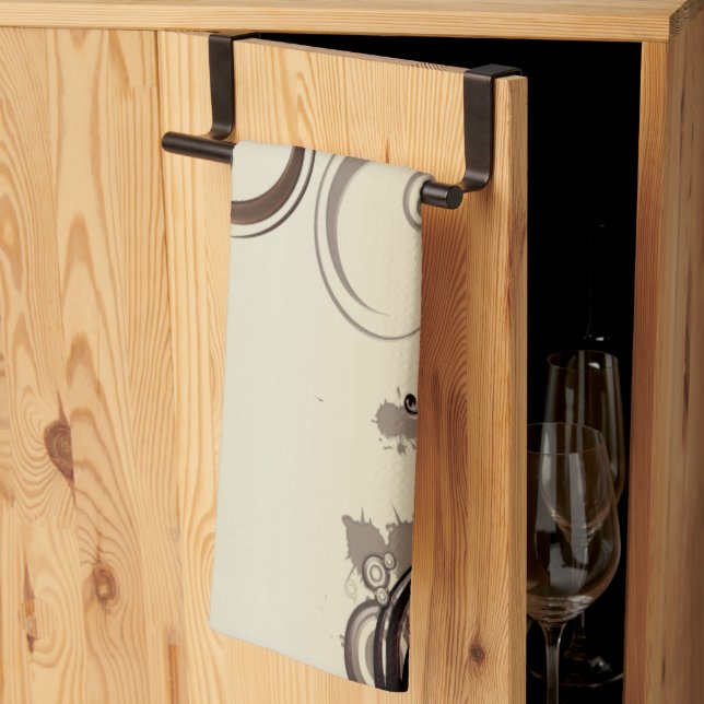 Golden Abstrakt Kökshandduk (Thirds Fold)