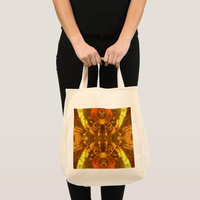 Golden Abstrakt Large Tote Bag Tygkasse (Framsida (produkt))