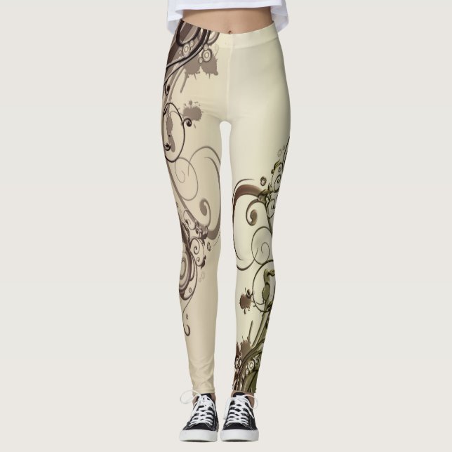 Golden Abstrakt Leggings (Framsida)