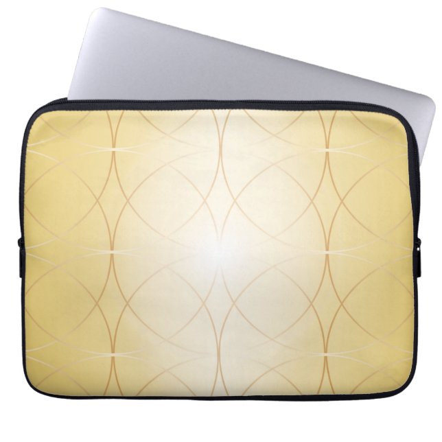 Golden abstrakt linjer laptop fodral (Framsidan)