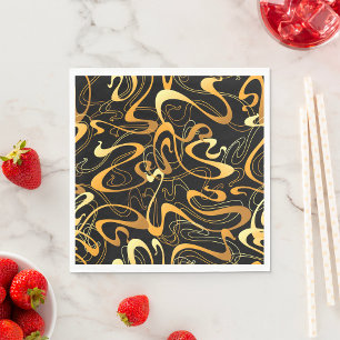 Golden Abstrakt Swirl Mönster Pappersservett