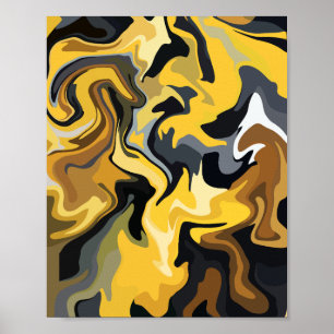 Golden Abstrakt Vinkarare Poster