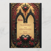 Golden accents, röd ros och ett hjärta: