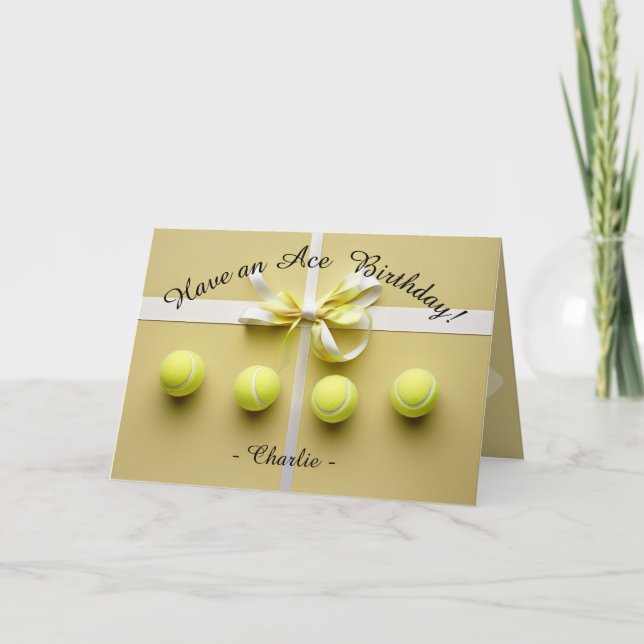 🎾 Golden Ace Birthday Bliss Kort (Framsida)