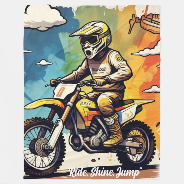 "Golden Adrenaline Ride" Fleecefilt (Framsidan)