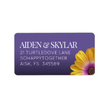 Golden African Daisy on Lila Background Bröllop