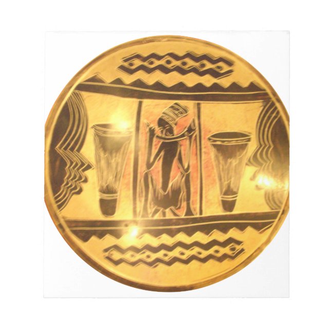 Golden African Ethnic Art Print Design Anteckningsblock (Framsida)