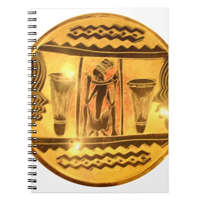 Golden African Ethnic Art Print Design Anteckningsbok (Framsidan)