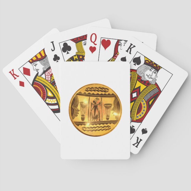 Golden African Ethnic Art Print Design Casinokort (Baksidan)