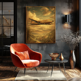 Golden Age Flight — Los Angeles DC-6 Flygplan Poster