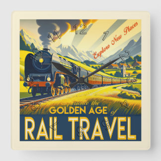 Golden Age - gränsad Fyrkantig Klocka