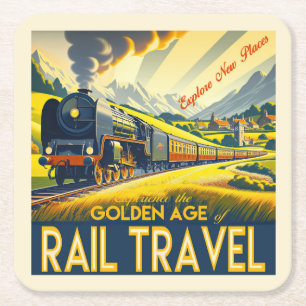 Golden Age - gränsad Underlägg Papper Kvadrat