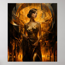 Golden Age of Psyche airbrush-målning Poster