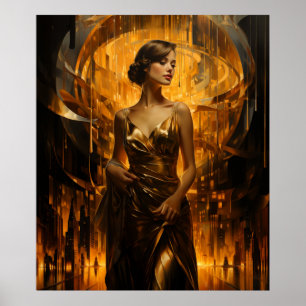 Golden Age of Psyche airbrush-målning Poster