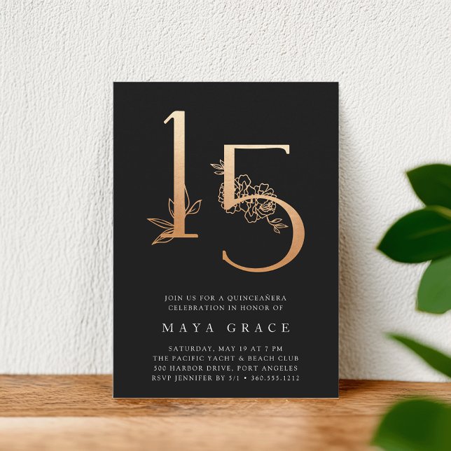 Golden Age | Ro Guld Quinceanera Inbjudningar (Skapare uppladdad)