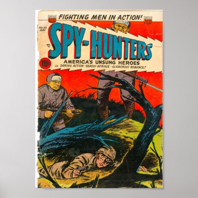 Golden Age Tecknad Art - Spy-Hunters Poster (Framsidan)