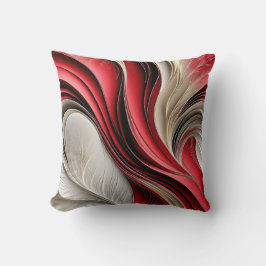 Golden Air – Cranberry & Champagne Flowing Abstrac Kudde