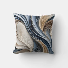 Golden Air - Soft Blue and Gold Flowing Abstract Kudde