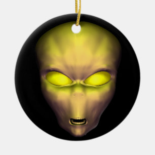 Golden Alien Julgransprydnad Keramik