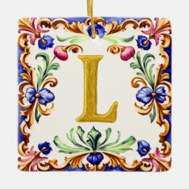 Golden Alphabet – Letter L Julgransprydnad Keramik