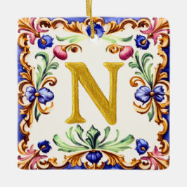 Golden Alphabet – Letter N Julgransprydnad Keramik
