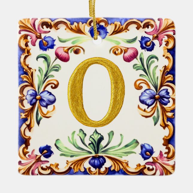 Golden Alphabet – Letter O Julgransprydnad Keramik (Framsida)