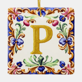 Golden Alphabet – Letter P Julgransprydnad Keramik