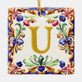 Golden Alphabet – Letter U Julgransprydnad Keramik