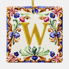 Golden Alphabet – Letter W Julgransprydnad Keramik