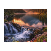 Golden Alpine Sunset Over Majestic Peaks Artwork