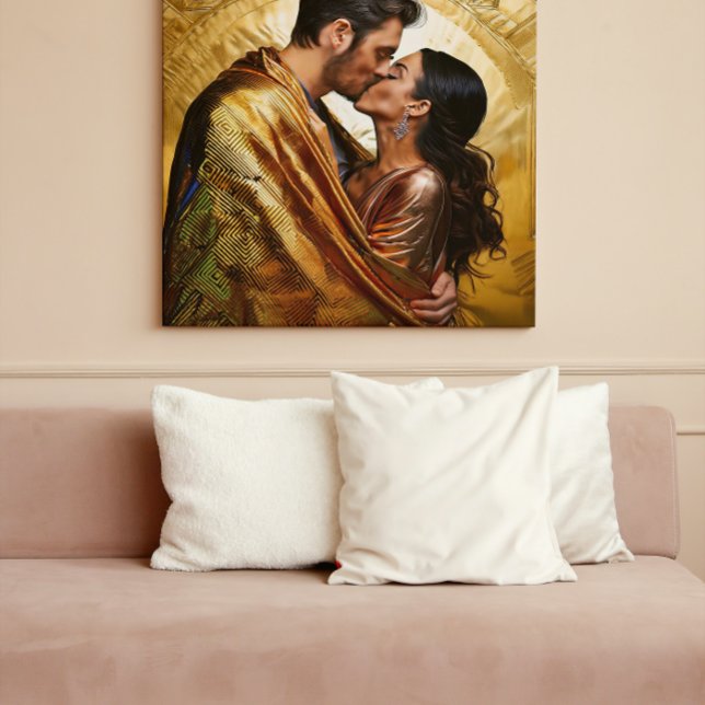 Golden Älskare Porträtt ❤️ Klimt Inspired Design Canvastryck (Skapare uppladdad)