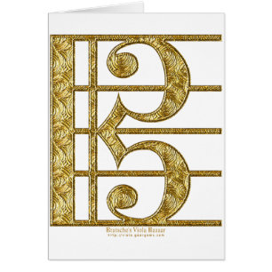 Golden Alto Clef Hälsningskort