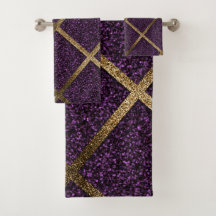 GOLDEN AMETHYST GEMSTONES BATH TOWEL SET