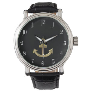 Golden anchor armbandsur
