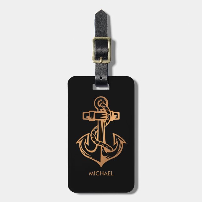 Golden Anchor Bagagebricka (Vertikal Framsida)