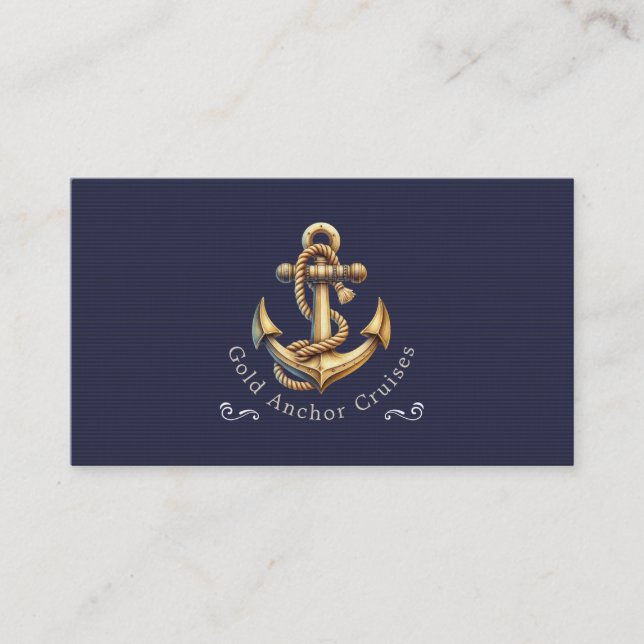 Golden Anchor Business Card Visitkort (Framsida)