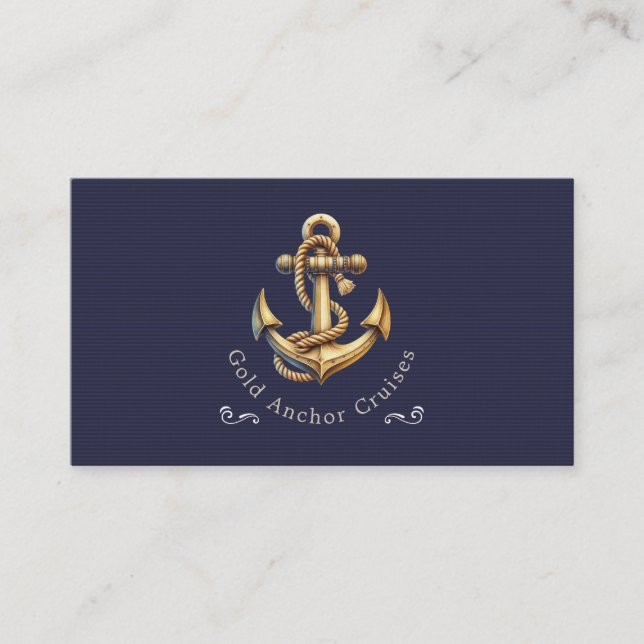 Golden Anchor Business Card Visitkort (Framsida)