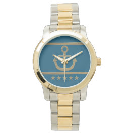 Golden Anchor, ozean blue Armbandsur
