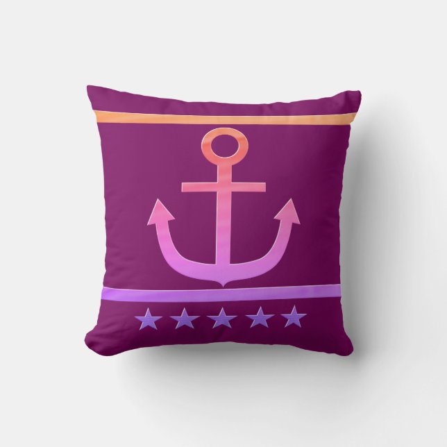 Golden Anchor, symboler för kärlek . Kudde (Framsida)