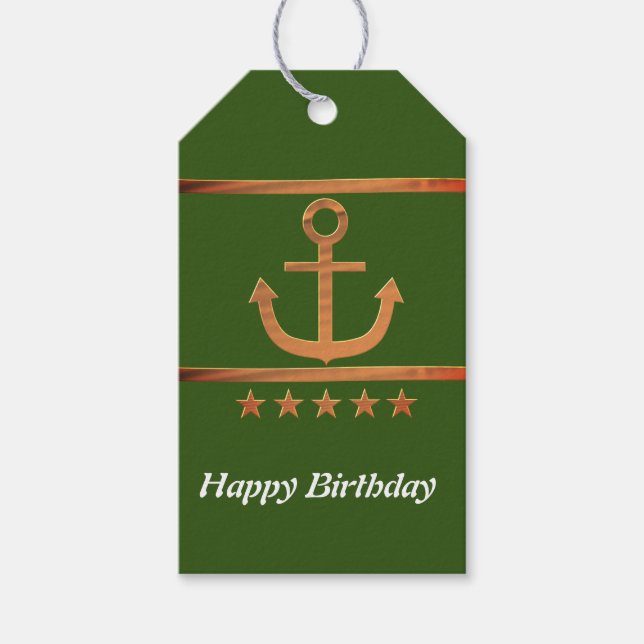 Golden Anchor, symboler för kärlek ,Personlig Presentetikett (Framsidan)